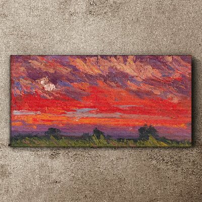 Sunset on Fire Canvas Wall art