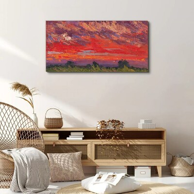 Abstract landscape trees Canvas Wall art