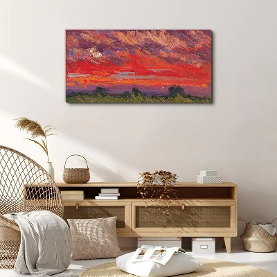 Sunset on Fire Canvas Wall art