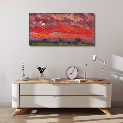 Sunset on Fire Canvas Wall art