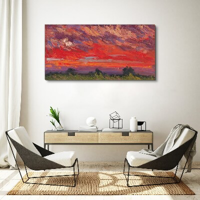 Abstract landscape trees Canvas Wall art
