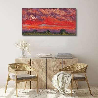Sunset on Fire Canvas Wall art