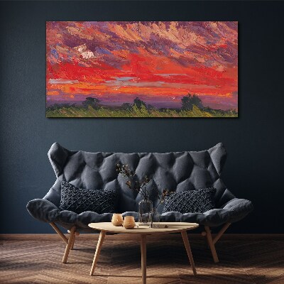 Sunset on Fire Canvas Wall art