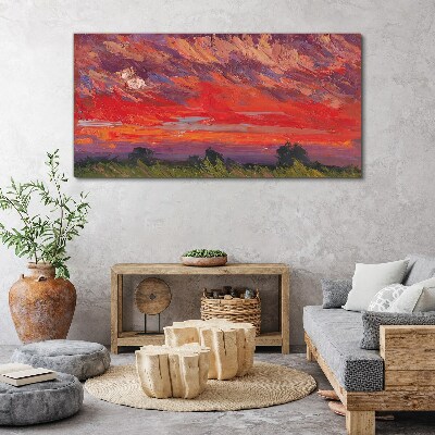 Sunset on Fire Canvas Wall art