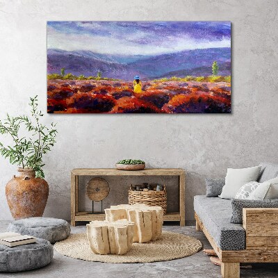 Landscape in purple shades Canvas Wall art