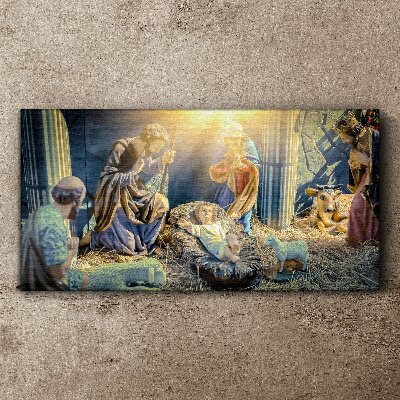 Scene of the Nativity of Jesus Canvas Wall art