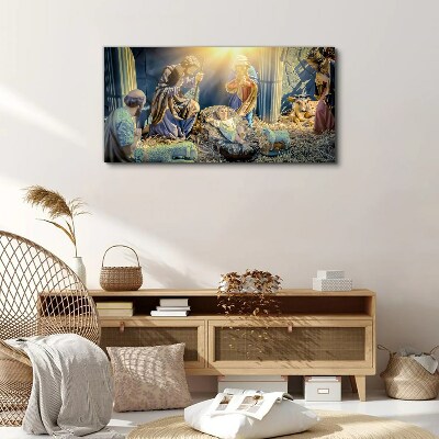 Scene of the Nativity of Jesus Canvas Wall art