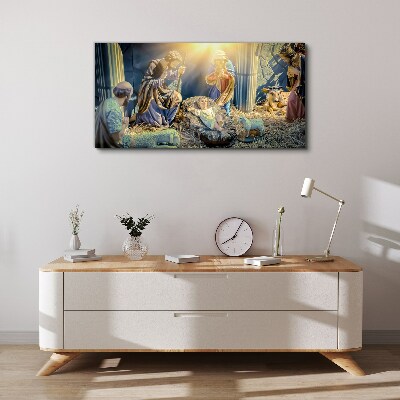 Scene of the Nativity of Jesus Canvas Wall art
