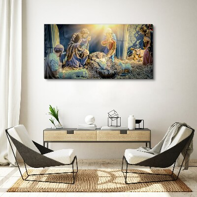 Scene of the Nativity of Jesus Canvas Wall art