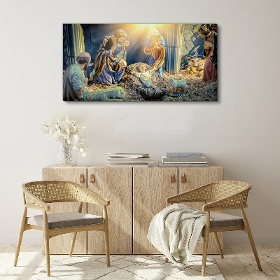 Scene of the Nativity of Jesus Canvas Wall art
