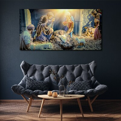 Scene of the Nativity of Jesus Canvas Wall art
