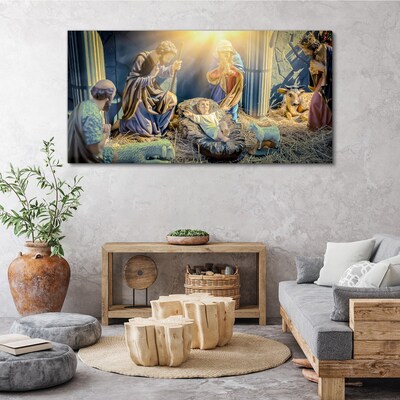 Scene of the Nativity of Jesus Canvas Wall art