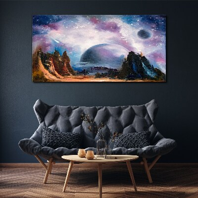 Abstract galaxy planet Canvas Wall art