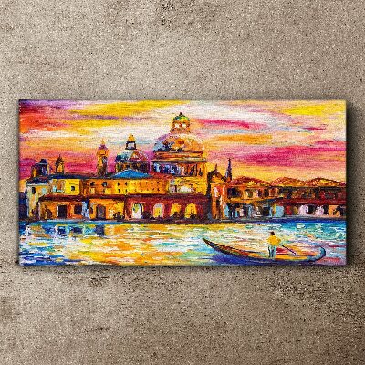 Venice in sunset colors Canvas Wall art
