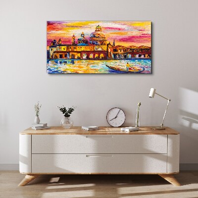 Venice in sunset colors Canvas Wall art