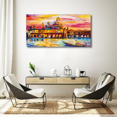 Venice in sunset colors Canvas Wall art