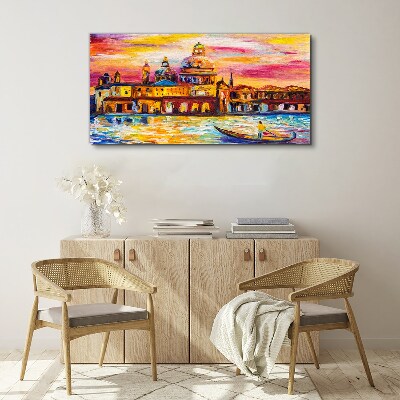 Venice in sunset colors Canvas Wall art