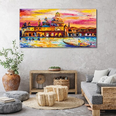 Venice in sunset colors Canvas Wall art