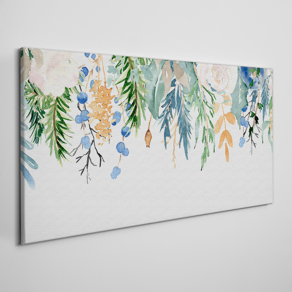 Floral landscape in watercolor Canvas Wall art