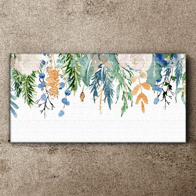 Floral landscape in watercolor Canvas Wall art