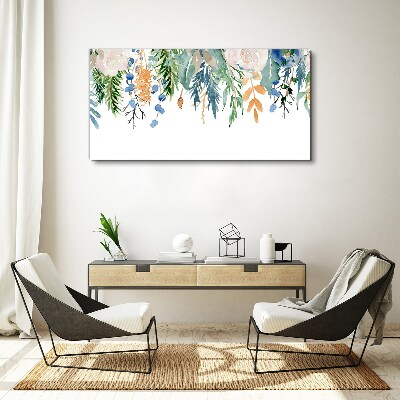 Floral landscape in watercolor Canvas Wall art