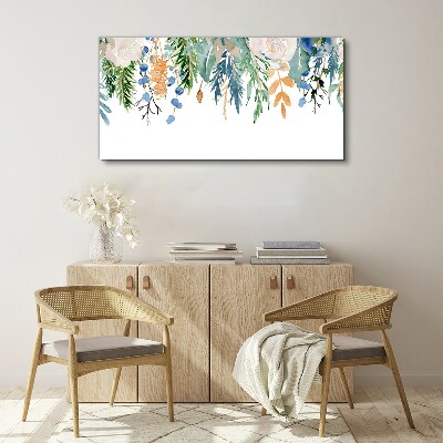 Floral landscape in watercolor Canvas Wall art