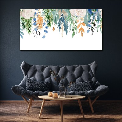 Floral landscape in watercolor Canvas Wall art