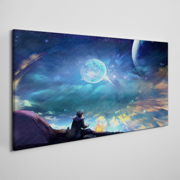 Cosmic night under the stars Canvas Wall art