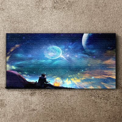 Cosmic night under the stars Canvas Wall art