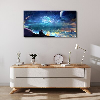 Cosmic night under the stars Canvas Wall art
