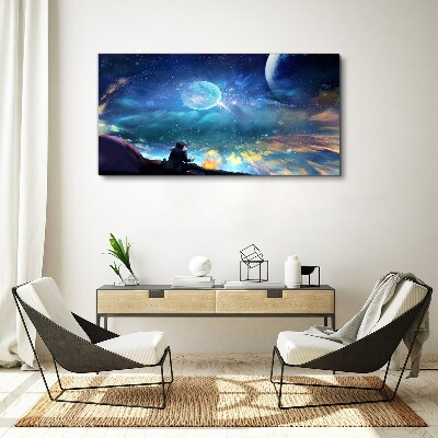 Cosmic night under the stars Canvas Wall art