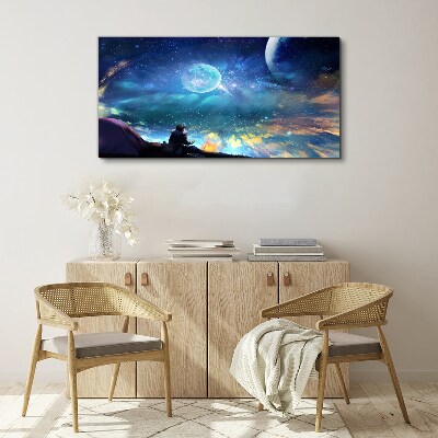 Cosmic night under the stars Canvas Wall art
