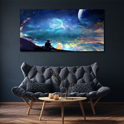 Night sky stars moon Canvas Wall art