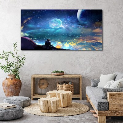 Cosmic night under the stars Canvas Wall art