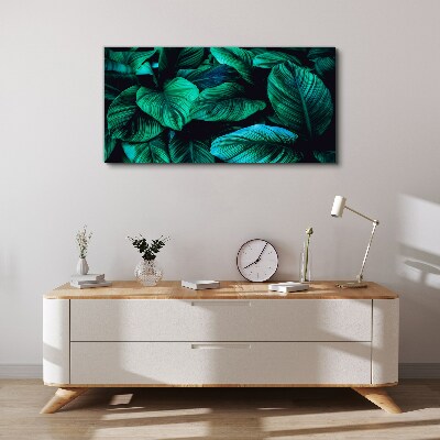 Green tropical leaves Canvas Wall art