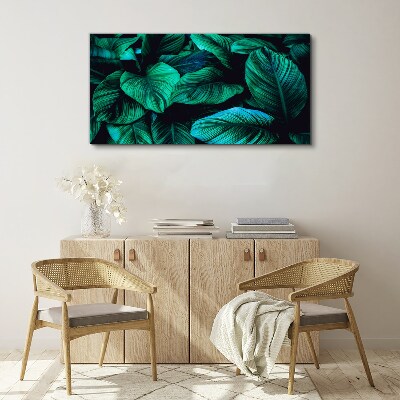Green tropical leaves Canvas Wall art