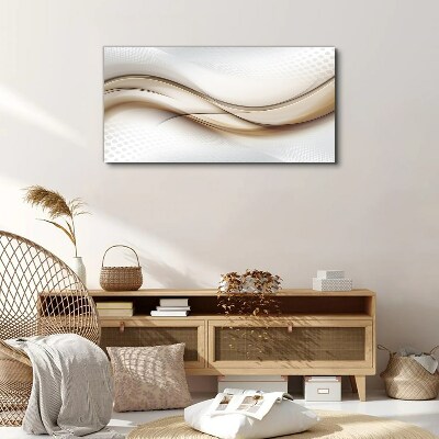 Waves in shades of beige Canvas Wall art