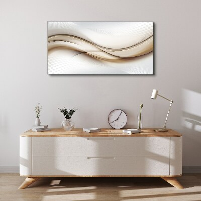 Waves in shades of beige Canvas Wall art