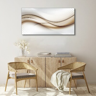 Waves in shades of beige Canvas Wall art