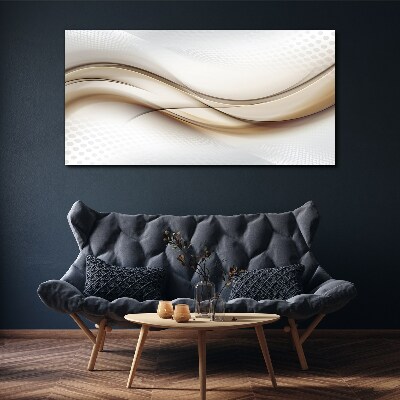 Waves in shades of beige Canvas Wall art