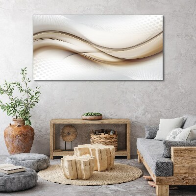 Waves in shades of beige Canvas Wall art