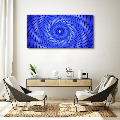Blue Geometric Swirl Canvas Wall art