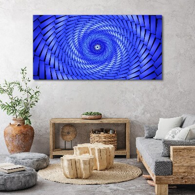 Blue Geometric Swirl Canvas Wall art