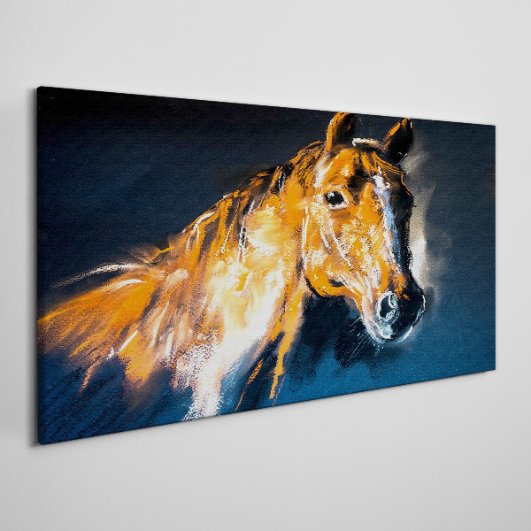 Portrait of a horse in intense colors Canvas Wall art