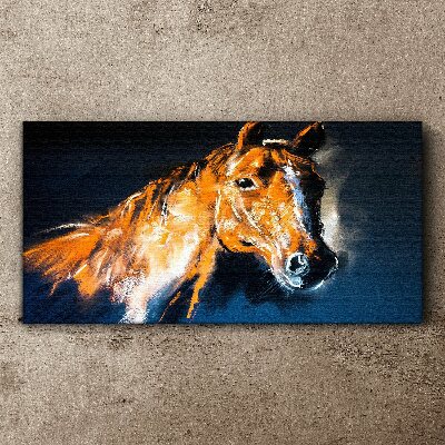 Portrait of a horse in intense colors Canvas Wall art