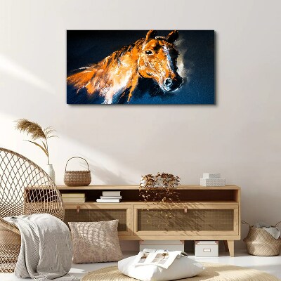 Portrait of a horse in intense colors Canvas Wall art