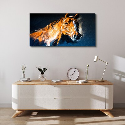 Portrait of a horse in intense colors Canvas Wall art