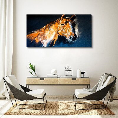 Portrait of a horse in intense colors Canvas Wall art