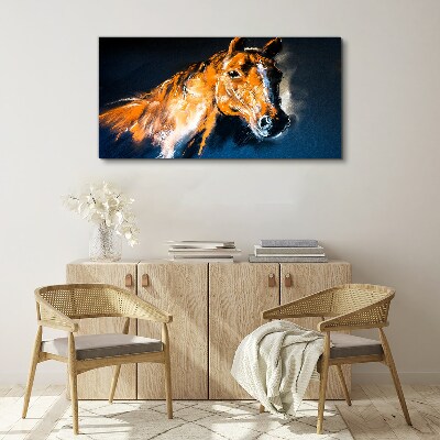 Portrait of a horse in intense colors Canvas Wall art
