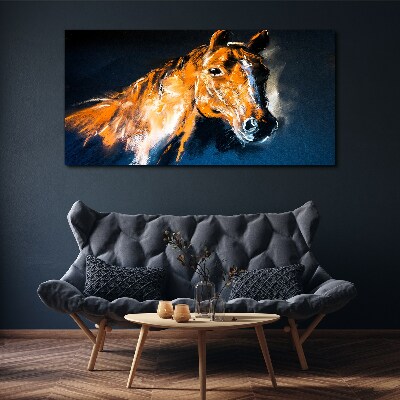 Portrait of a horse in intense colors Canvas Wall art